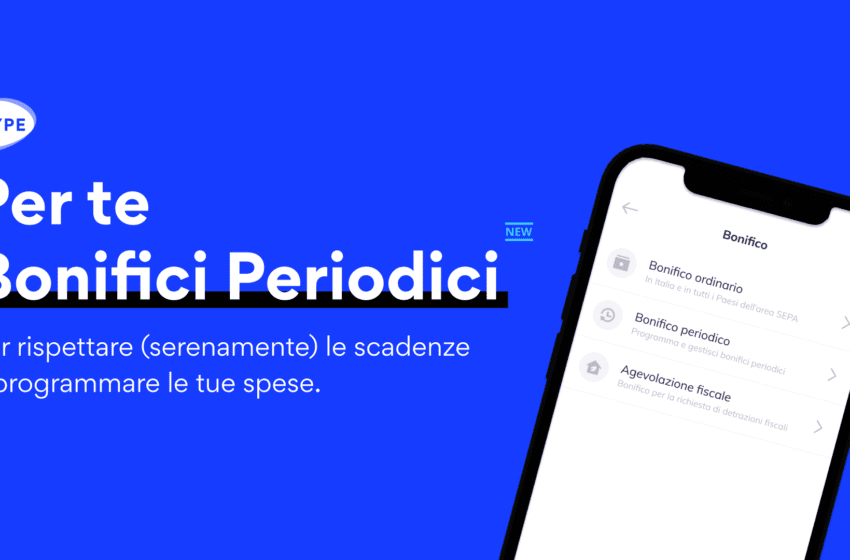  Hype, da oggi disponibili anche i bonifici periodici