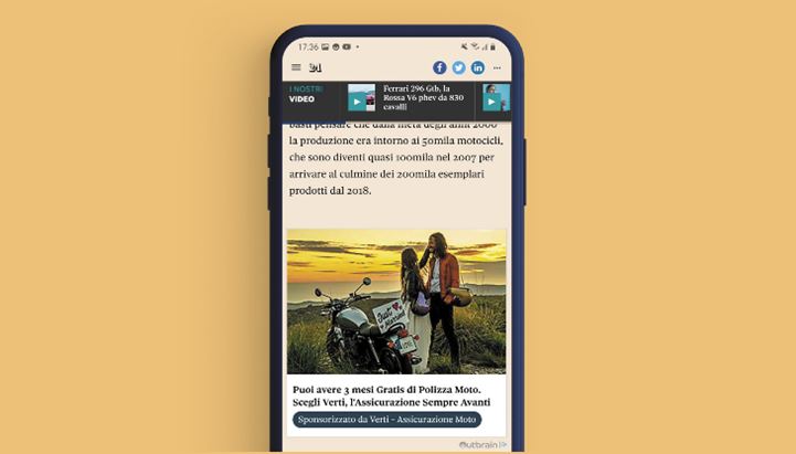  Campagna Verti Assicurazioni, crescono le conversion grazie alla Standard Smartad di Outbrain