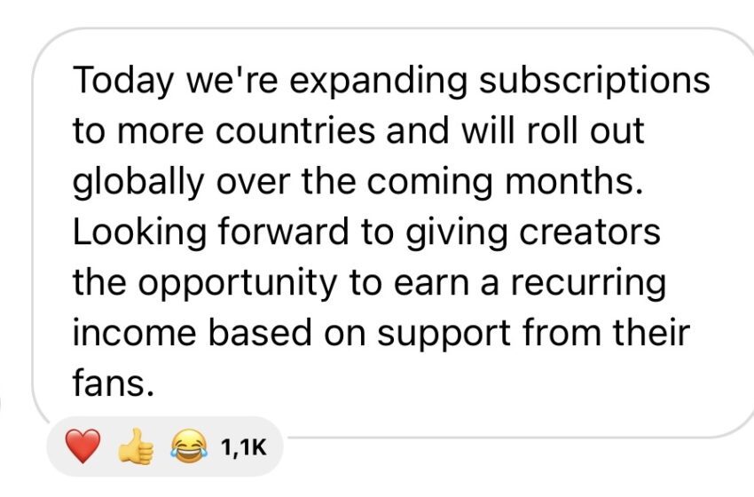  In arrivo gli abbonamenti di Instagram per i creator