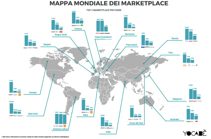  Black Friday. Online la Mappa mondiale dei marketplace di Yocabè