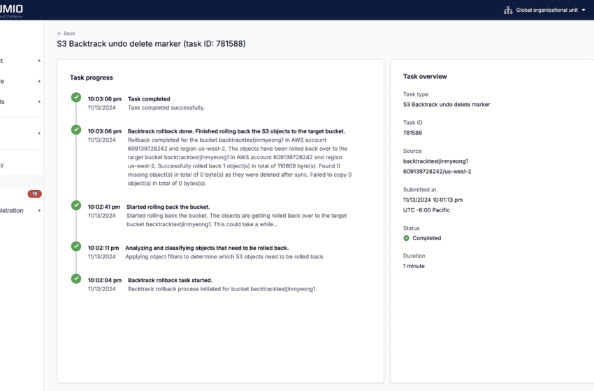  Commvault presenta Clumio Backtrack: permette il ripristino quasi istantaneo di enormi dataset archiviati in Amazon S3